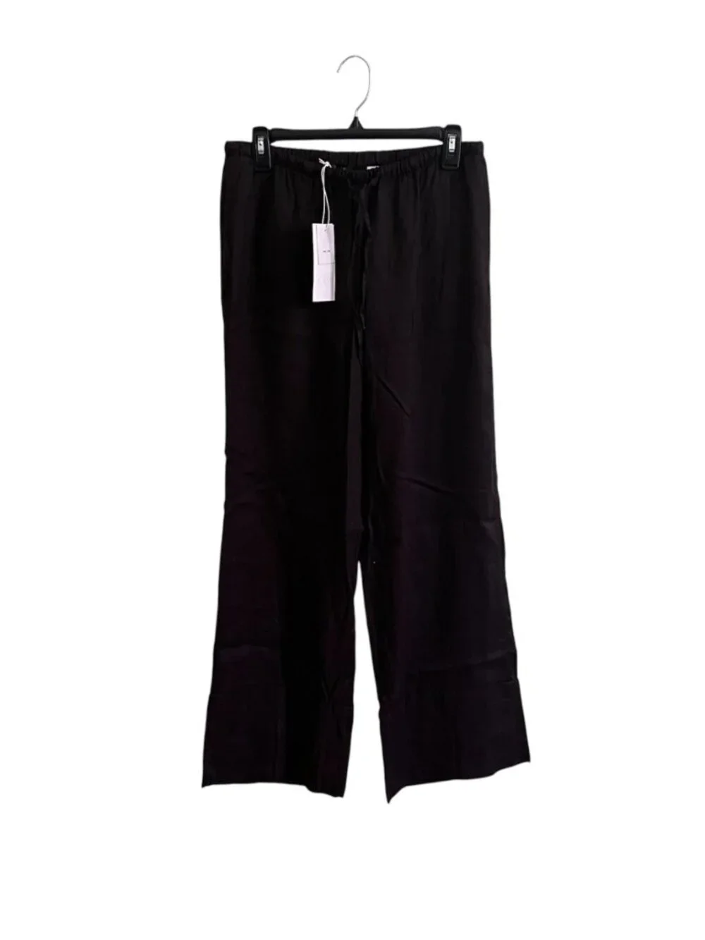 Zara ZW Collection 100% Linen Palazzo Pants Brown Drawstring Wide Leg NWT Medium
